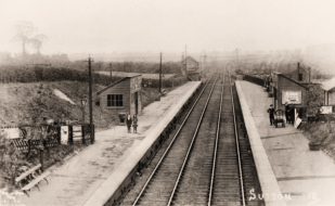 Sutton station, from the bridge, looking NE towards Hornsea