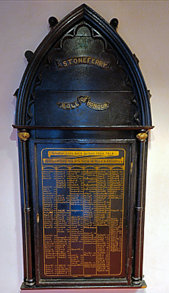 the Street Memorial to all Stoneferry's men who served, now inside the 'Streelife Museum' in Hull