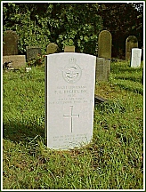 Sutton on Hull churchyard - with the grave of Flight Lieutenant Pat Hughes DFC