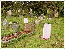 Sutton on Hull churchyard - with the grave of Flight Lieutenant Pat Hughes DFC